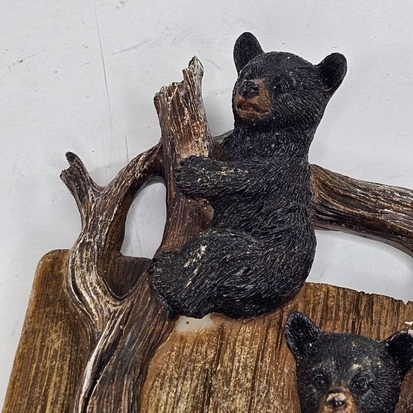 Vintage Slifka Black Bear Cubs Climbing Light Switch Plate Cover - Picture 10 of 10